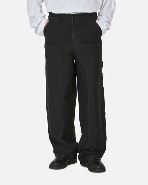 Dries Van Noten Black Loose Patch Pockets Pants for men