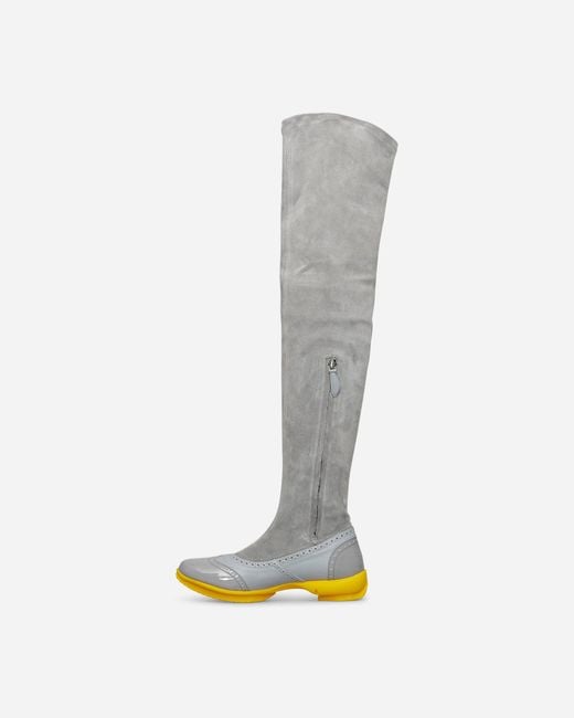 Kiko Kostadinov White Sonia High Boots Fog Oyster