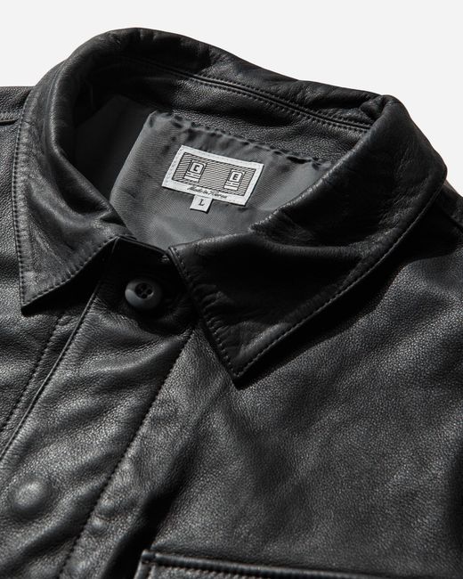 Cav Empt Black Men S Community Leather Jacket Grey for men