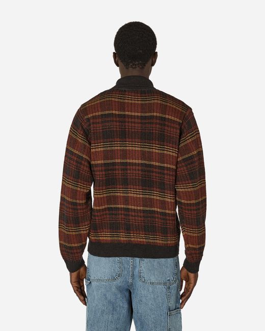 Our Legacy Brown Evening Polo Rust Geezer Check for men