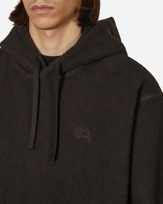 Stussy Inside Out Fleece Hooded Sweatshirt in Black for Men