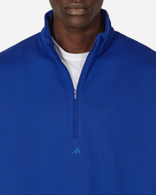 Adidas Blue Basketball Half-zip Crewneck Sweatshirts Lucid for men