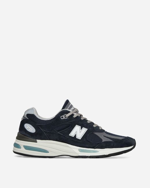 New Balance Blue Made In Uk 991v2 Sneakers Dark Navy / Smoked Pearl / Silver for men
