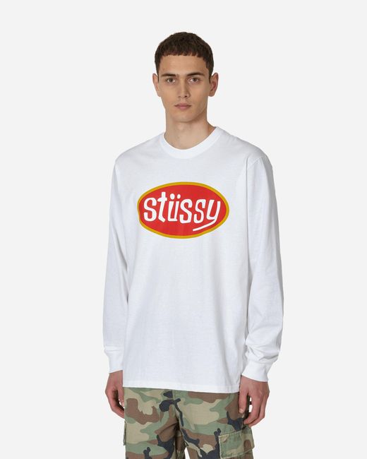 Stussy White Pitstop Longsleeve T-shirt for men