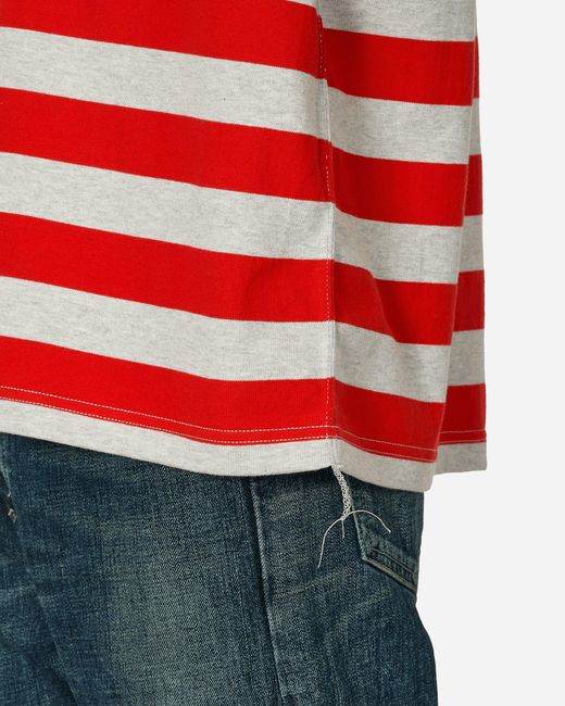 Junya Watanabe Striped T-shirt Grey / Red for men