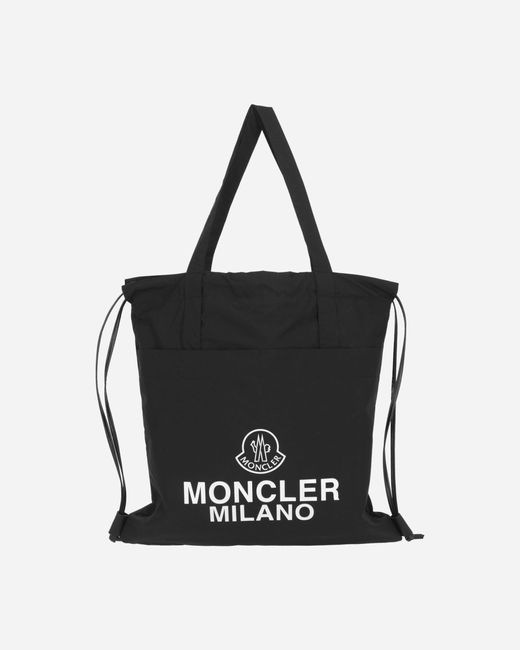 Moncler Black Aq Drawstring Tote Bag for men