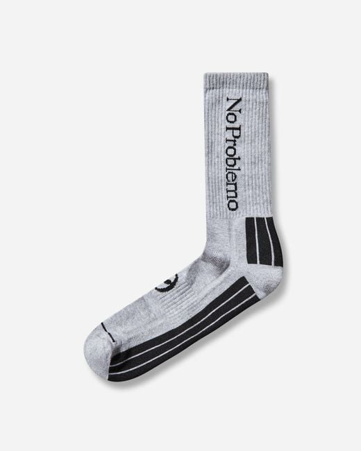 No Problemo White Logo Socks Marl for men