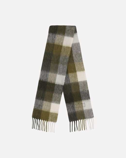 Acne Mohair Checked Scarf Taupe / Green / Black for men