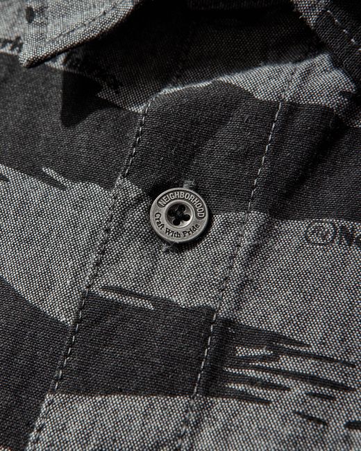 Neighborhood S Camo Pattern Chambray Longsleeve Shirt in Gray for