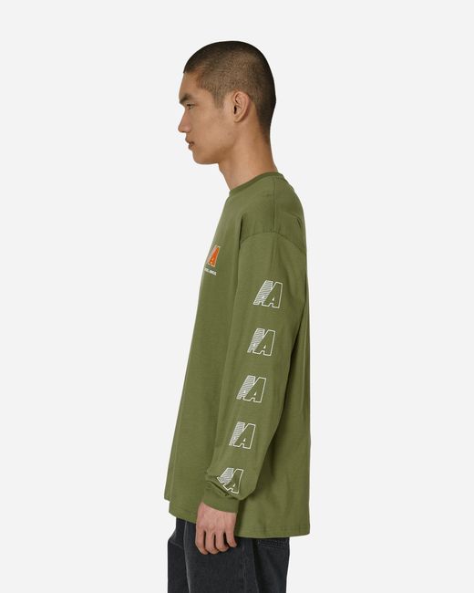Automobili Amos Green Aa Logo Longsleeve T-Shirt Army for men