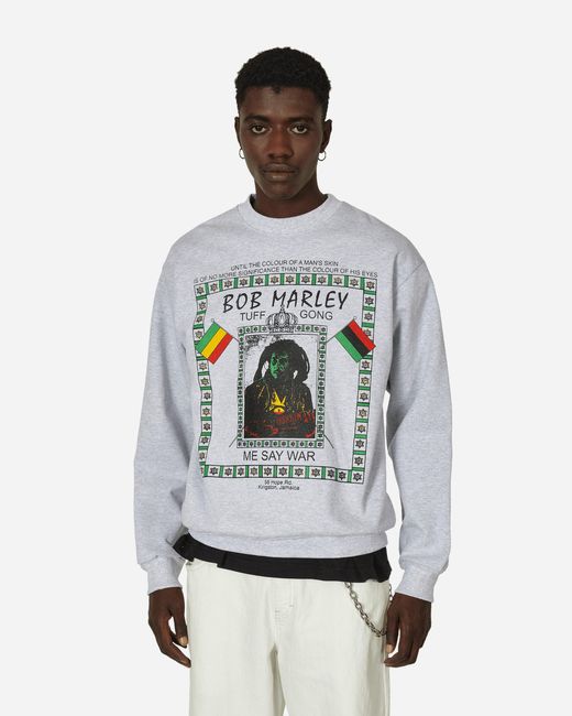 ONLINE CERAMICS Gray Bob Marley War Crewneck Sweatshirt Ash for men