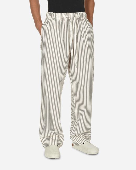 Tekla Gray Poplin Pyjamas Pants Hoppe Stripes for men