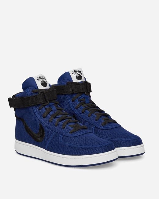 Nike Blue Stüssy Vandal High Sp Sneakers Deep Royal / Black / White for men