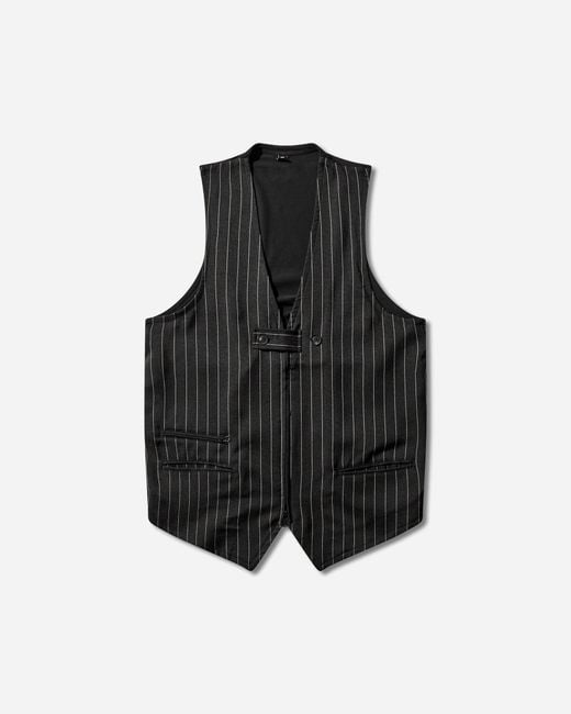 Y-3 Black Sport Uniform Pinstripe Tailored Vest for men
