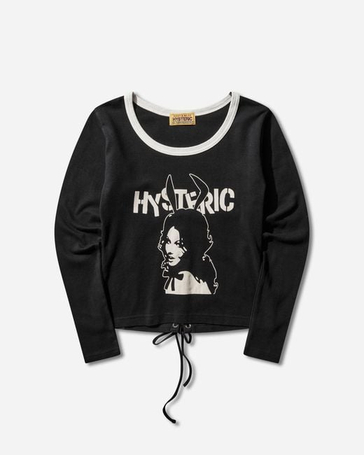 Hysteric Glamour S Bunny Girl Lace-Up Baby T-Shirt in Black | Lyst