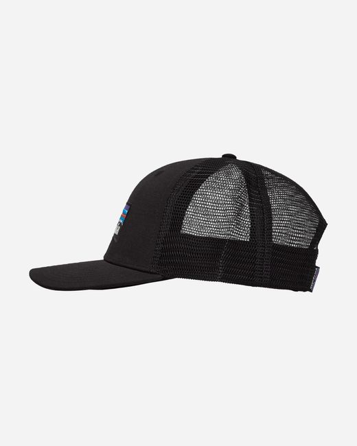 Patagonia Black P-6 Logo Trucker Hat for men