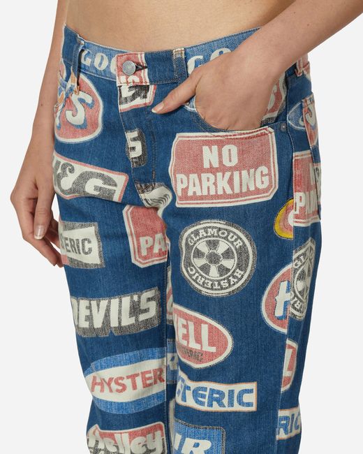 Hysteric Glamour Blue Hysteric Motor Pattern Flare Denim Pants