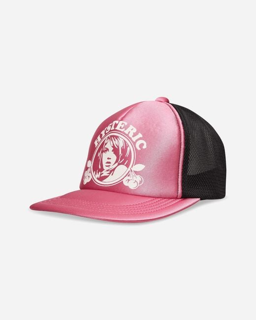 Hysteric Glamour Pink Hysteric Cherry Glossy Mesh Cap for men