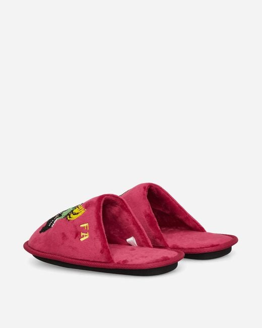 Fucking Awesome Red House Slippers for men