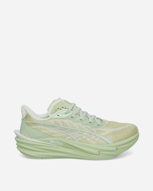 PUMA Green Deviate Nitro 4 Sneakers Soft Grass Créme De Mint for men