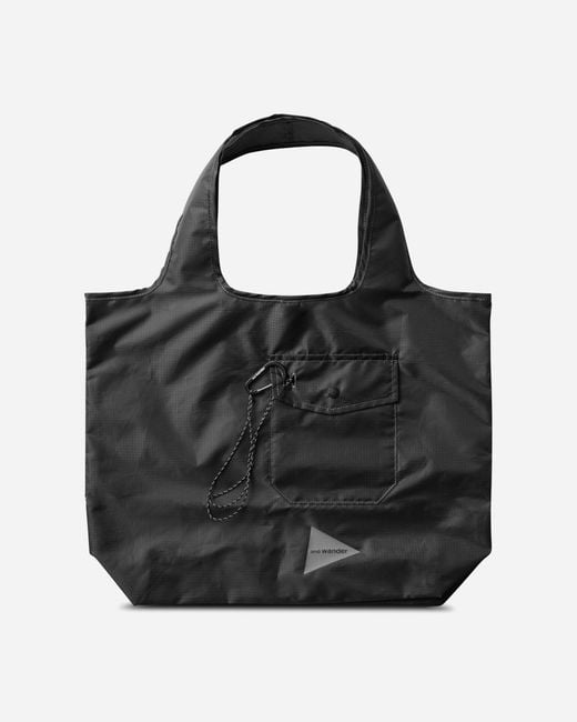 And Wander Black Crispy Rip Grocery Pocket Bag for men