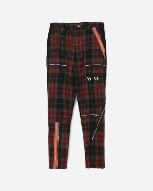 Undercover Multicolor Men S Harris Tweed Wool Zip Pants Bordaux for men