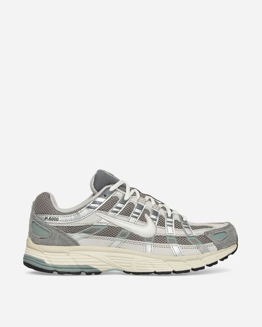Nike White P-6000 Sneakers Flat Pewter / Light Iron Ore for men