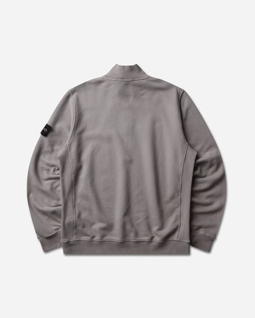 Stone Island Gray Men S Organic Cotton Fleece Half-zip Sweatshirt for men