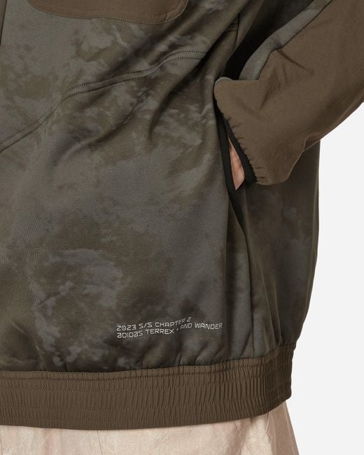 Adidas Brown Terrex X And Wander Fleece Jacket Olive for men