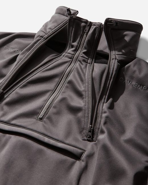 Cav Empt Gray Fleece Back Half Zip Jacket for men
