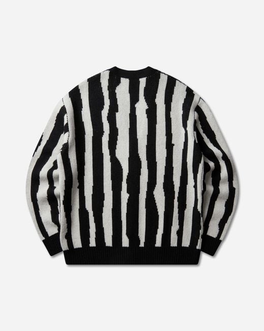 Undercover Men S Jacquard Wool Cardigan Black Stripe for men