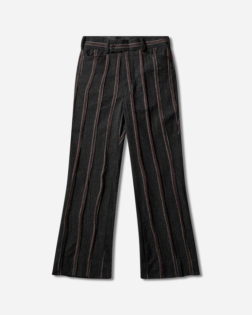 Needles Black Men S Striped Tweed Boot-cut Trousers Charcoal / Red for men