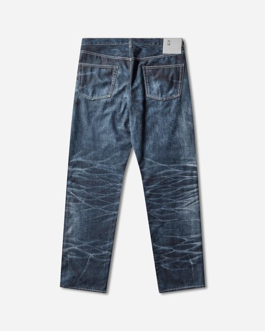 Junya Watanabe Blue Men S New Manual Printed Denim Pants Indigo for men