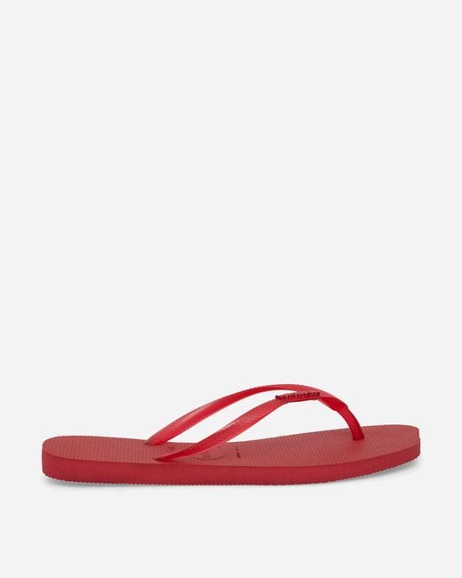 Havaianas Red S Slim Split Flip Flops