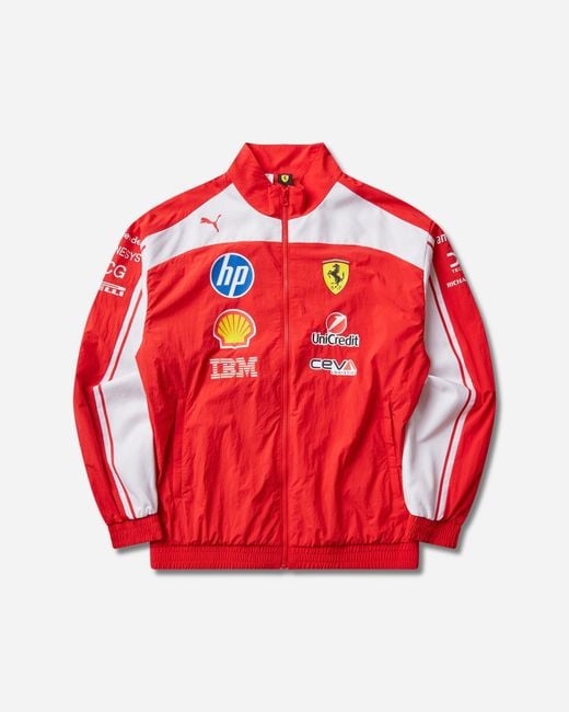 PUMA Red Scuderia Ferrari Hp Replica Drivers Authentic Track Jacket for men