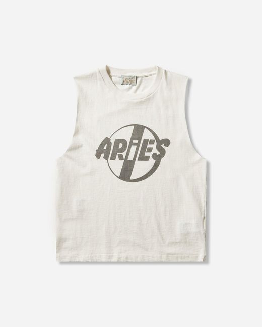 Aries White Punk Muscle Vest for men
