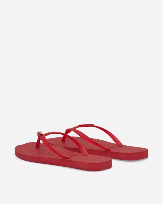 Havaianas Red S Slim Split Flip Flops