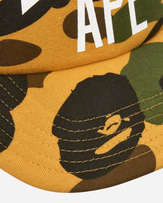 A Bathing Ape Natural 1St Camo Nyc Logo Mesh Cap for men