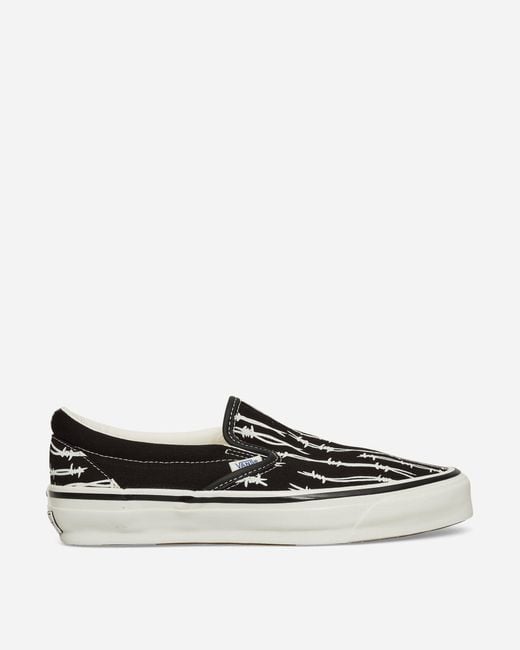 Vans White Classic Slip-on Reissue 98 Sneakers / Barbed Wire for men