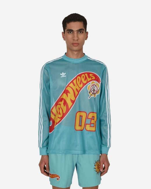 Adidas Originals Sean Wotherspoon X Hot Wheels Mesh Longsleeve T-shirt Blue for men