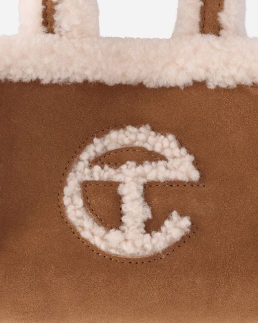 2024 NEW 2021 UGG x TELFAR Chestnut Sherpa Shearling Small Mini Shopper Crossbody Bag