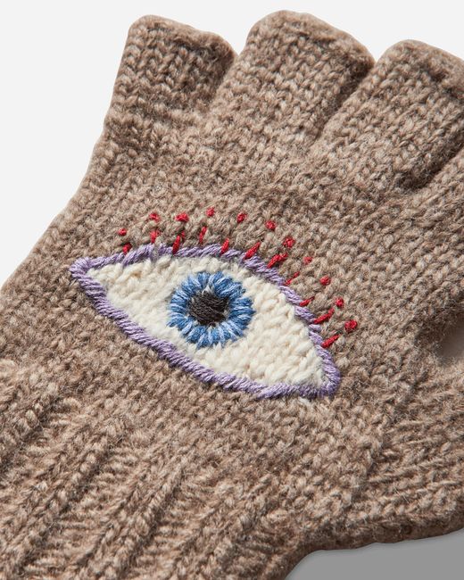 Kapital Natural Wool Folktale Gloves (speakeasy) Gray / Beige for men