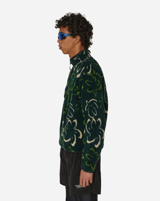 District Vision Green Half-zip Pile Fleece Jacket Bloom for men