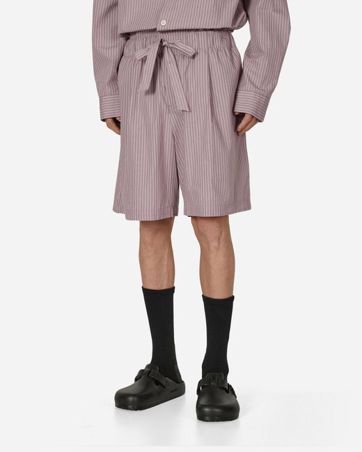 Tekla Pink Birkenstock Stripes Shorts Mauve for men
