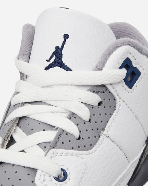 Nike White Air Jordan 3 Retro (Td) Sneakers / Midnight for men