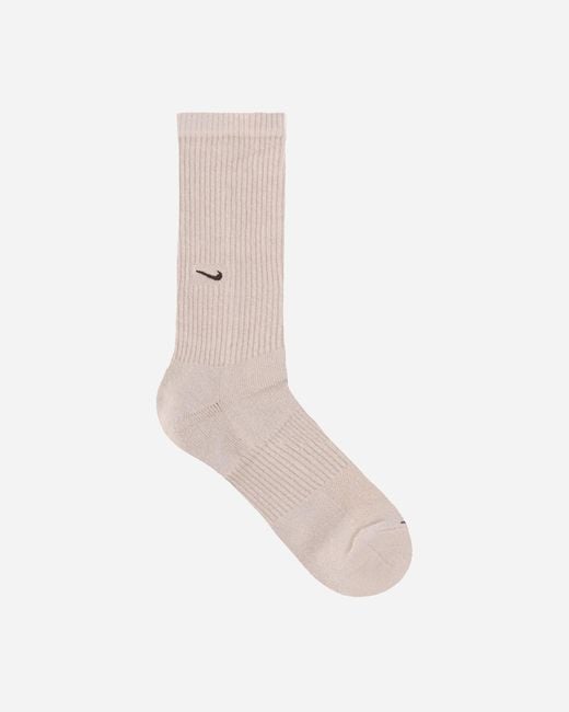 Nike White Everyday Plus Cushioned Crew Socks Sand Drift / Earth for men