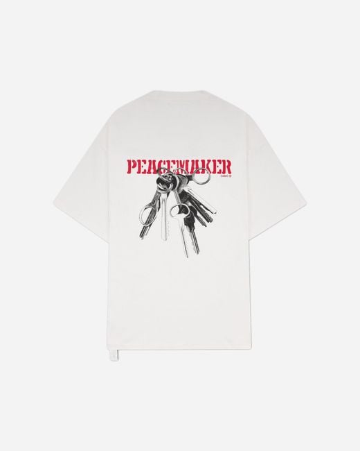 Oamc Peacemaker White Keys Print Oversized Fit T-Shirt for men