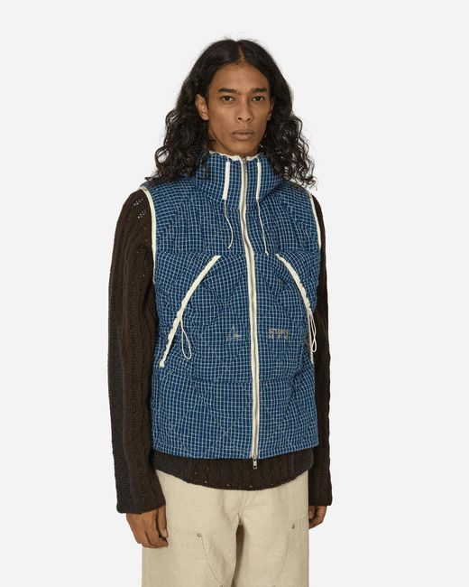 Roa Blue Story Mfg. Puffer Vest Check for men