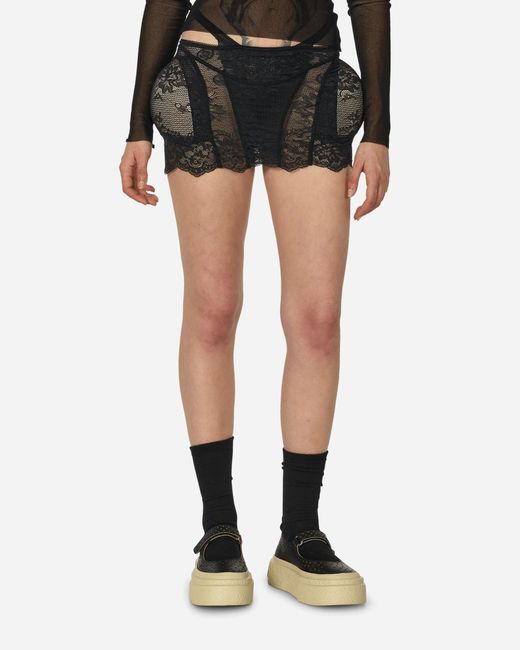 Jean Paul Gaultier Black Detachable Padding Lace Miniskirt