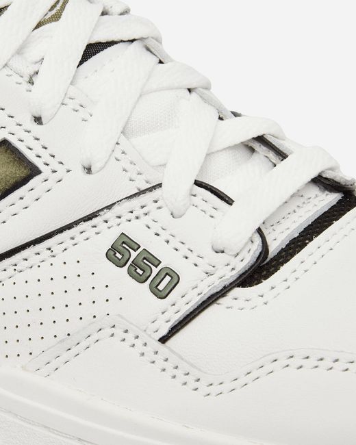 New Balance 550 Sneakers White / Dark Olivine / Black for men